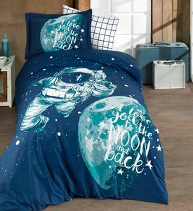 Детское постельное белье Hobby Poplin Galaxy синий фото