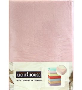 Простынь на резинке LightHouse трикотажная т.розовый фото