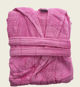 Халат жіночий короткий з капюшоном Gursan, рожевий фото