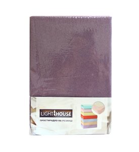 Простынь на резинке LightHouse махровая сливовый фото