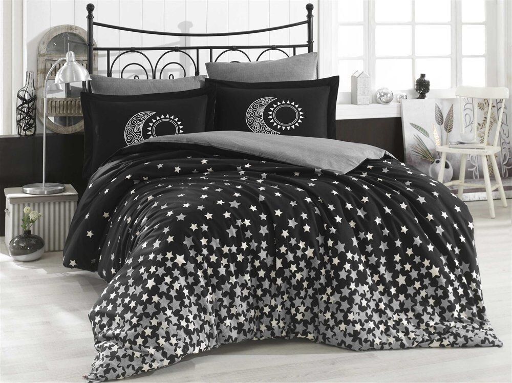 Постельное белье Hobby Poplin Stars серый фото