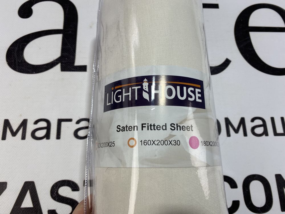 Простыня на резинке LightHouse сатин кремовый фото