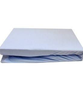 Трикотажная простынь на резинке LightHouse голубой односпальная, 90 х 200 + 25 см