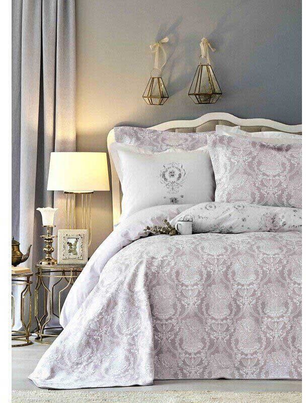 Набор постельного белья с покрывалом Karaca Home Quatre delux murdum 2019-2 фиолетовый фото