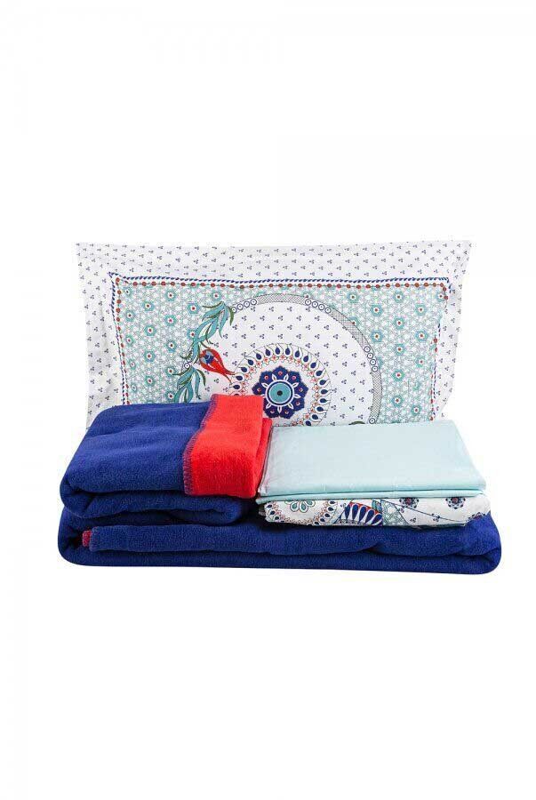 Набор постельного белья с покрывалом Karaca Home Aybala bordo 2020-2 фото