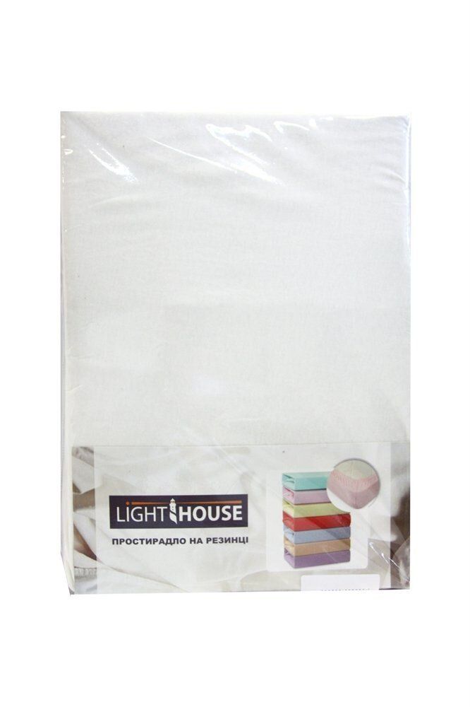 Простынь на резинке LightHouse трикотажная кремовый фото