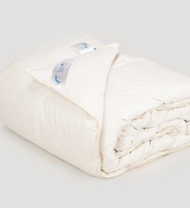 Одеяло IGLEN Climate-comfort 100% пух белый облегченное, Односпальный, 140 х 205 см