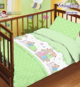 Подростковое постельное белье поплин для новорожденных TAG Сладких снов зеленый 100% хлопок