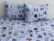 Підліткова постільна білизна полуторна ранфорс TAG Совенята сірий 100% бавовна - фото