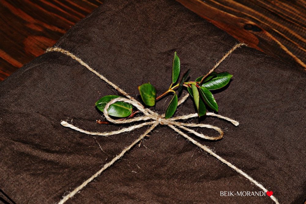 Простынь Beik-Morandi льняная коричневая фото