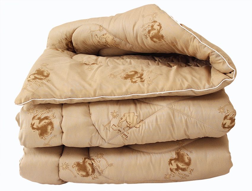 Одеяло TAG лебяжий пух Camel + подушки 50х70 фото