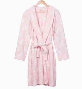 Женский махровый халат на поясе Arya Paula Розовый S