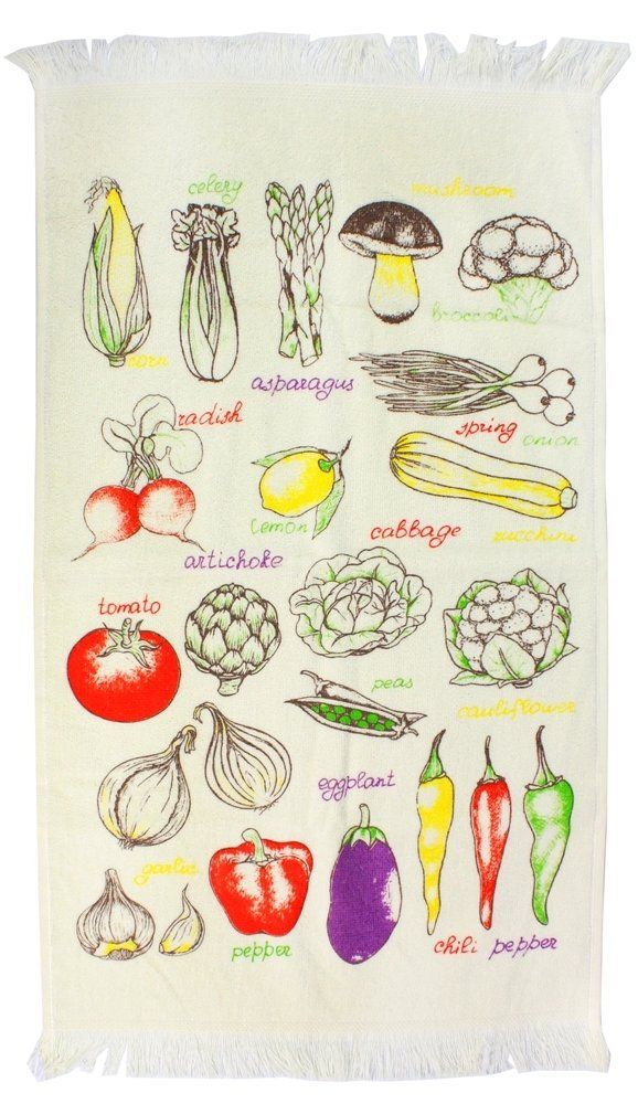 Полотенце IzziHome Овощи цветное фото