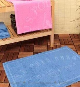 Набір 4 рушники і килимок US Polo Assn Bradenton рожевий/блакитний, Комплект 4 шт - 50 х 90, 70 х 140 см