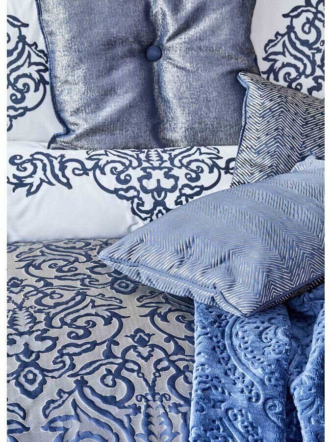 Набор постельного белья с покрывалом + плед Karaca Home Camilla indigo 2020-2 фото