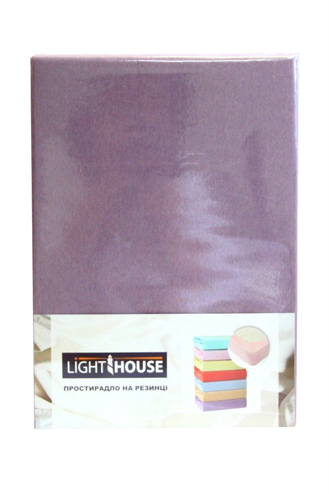 Простынь на резинке LightHouse трикотажная сливовый фото