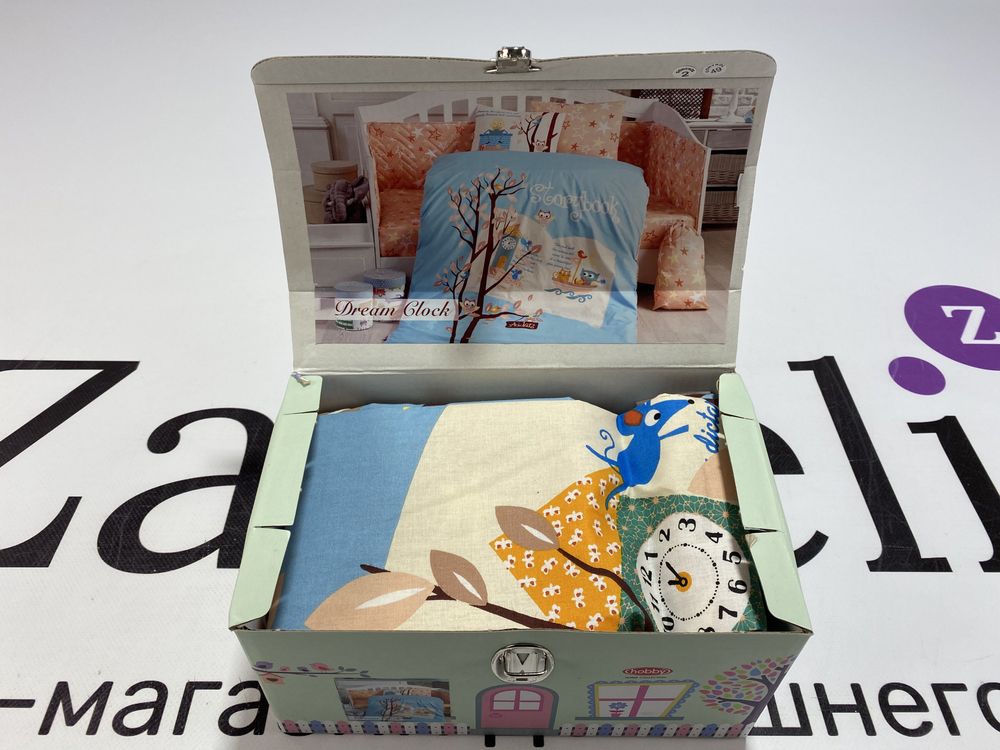 Постельное белье для новорожденных Hobby Dream Clock голубой фото