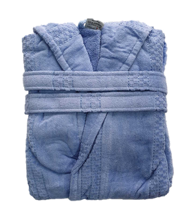 Халат жіночий короткий з капюшоном Gursan, блакитний