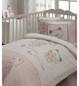 Постельное белье для новорожденных Karaca Home Bebek Stelle Розовый 100% хлопок