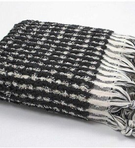 Махровий рушник банний 90 х 170 Barine Curly Bath Towel ecru-black кремово-черный