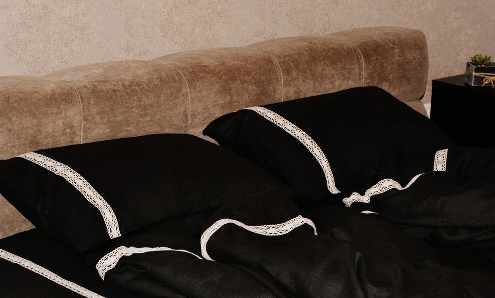 Постільна білизна Beik-Morandi лляне чорна фото