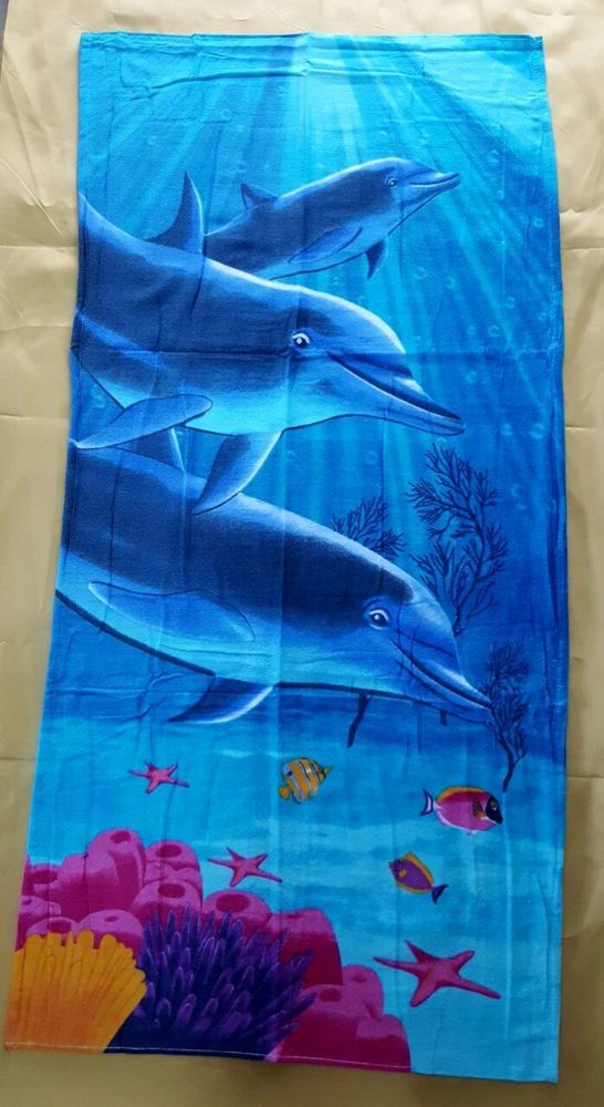 Полотенце пляжное Дельфины фото