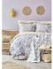 Набір постільної білизни з покривалом Karaca Home Veronica gri 2020-1 сірий - євро, бавовна, сатин - фото