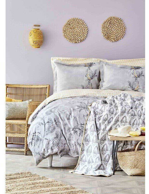 Набор постельного белья с покрывалом Karaca Home Veronica gri 2020-1 серый фото