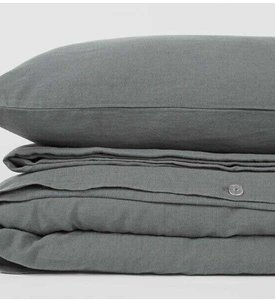 Льняное постельное белье Евро Barine Serenity grey 45% хлопок, 55% лен
