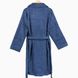 Мужской махровый халат на поясе Arya Miranda Soft Синий шалька S - фото
