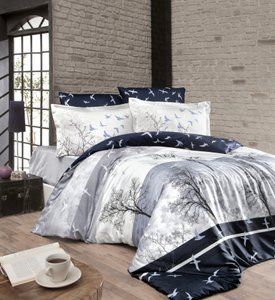 Постільна білизна "first choice" 200x220 doga navy blue фото