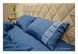 Льняное постельное белье Beik-Morandi Scandinavica Blue, вышивка ручной работы, Двуспальный Евро - фото