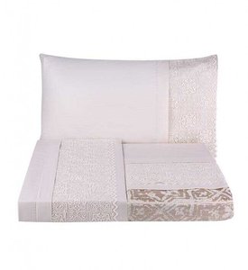 Набор постельного белья с покрывалом пике Karaca Home Maya gold 2020-1 фото