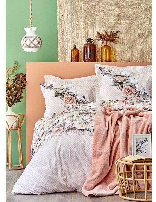 Набор постельного белья с покрывалом Karaca Home Elsa somon 2020-1 лососевый фото