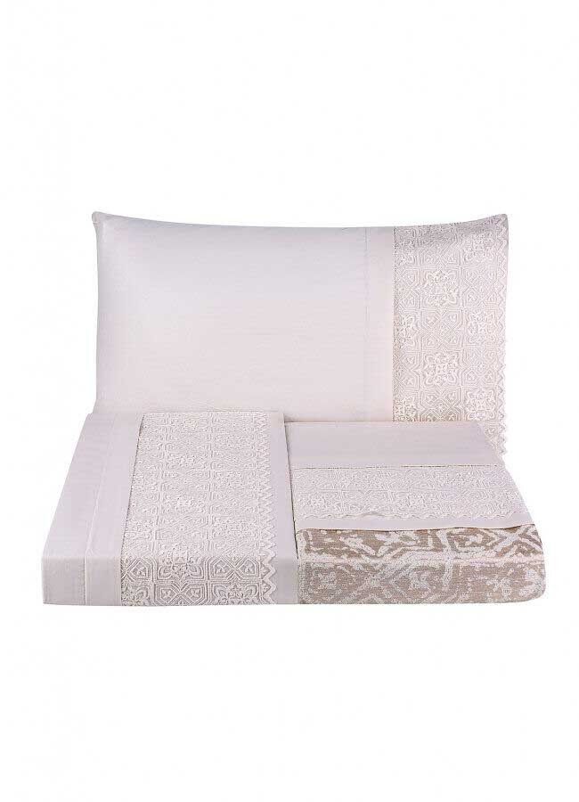 Набор постельного белья с покрывалом пике Karaca Home Maya gold 2020-1 фото