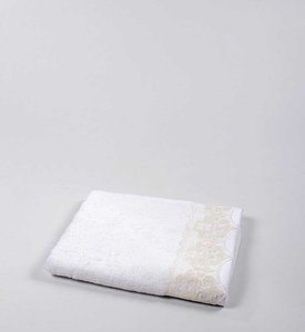 Бамбуковое полотенце махровое лицевое 50 х 90 Maxstyle Damask белый