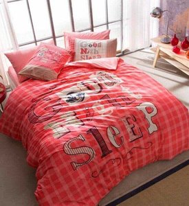 Подростковое постельное белье на резинке Tac Ranforce Teen Good Night розовый 100% хлопок