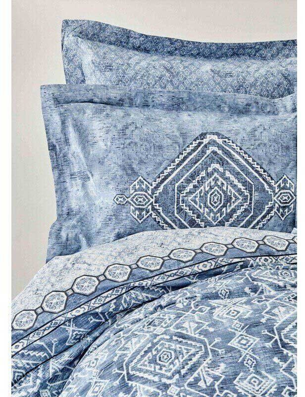 Набор постельного белья с покрывалом Karaca Home Lanika mavi 2020-1 голубой фото