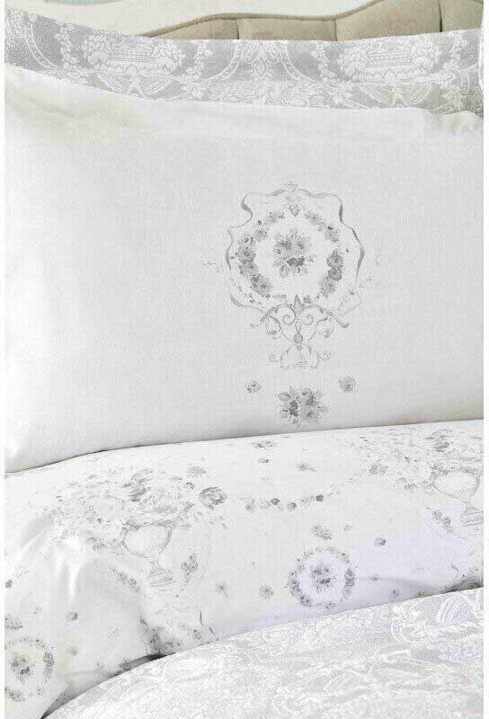 Набор постельного белья с покрывалом Karaca Home Quatre delux silver 2019-2 серебро фото
