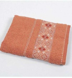 Махровое полотенце банное 70 х 140 Binnur Vip Cotton 07 оранжевый