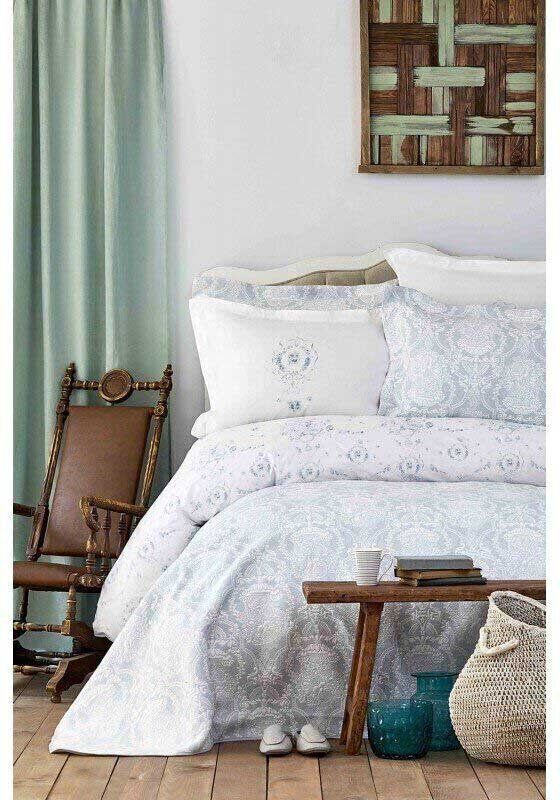 Набор постельного белья с покрывалом Karaca Home Quatre delux tiffany 2019-2 бирюзовый фото