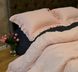 Льняное постельное белье Beik-Morandi French Vintage Pink с оборками на наволочках, Двуспальный Евро - фото