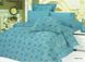 Атласное постельное белье Евро Le Vele BREMEN BLUE низ 100% хлопок, верх искусственный шелк - фото