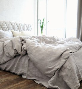 Льняное постельное белье Beik-Morandi Loft Grey, Двуспальный Евро