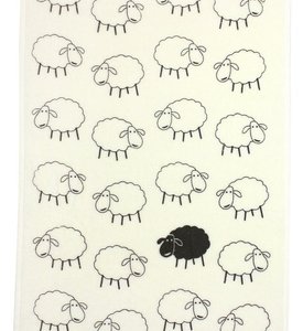 Махровое полотенце салфетка IzziHome Веселые овечки серые 350 г/м2