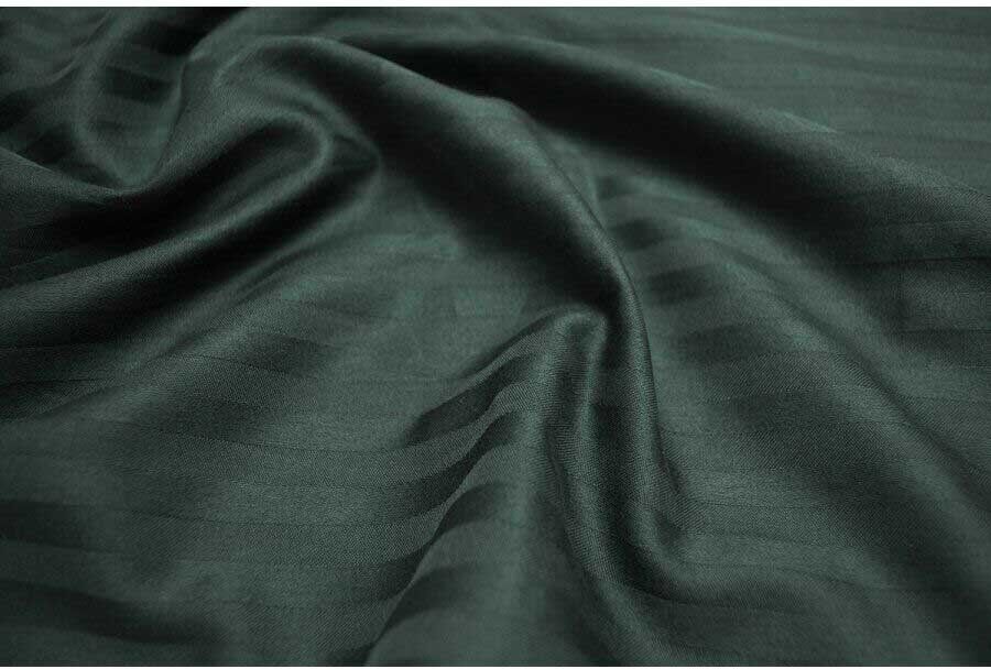 Постельное белье Lotus Отель Сатин Страйп изумруд 1x1 фото