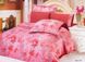 Атласное постельное белье Евро Le Vele SUMA RED низ 100% хлопок, верх искусственный шелк - фото