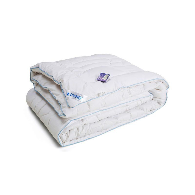 Одеяло Руно шерстяное белое пл. 450 зимнее тик фото