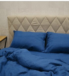 Льняное постельное белье Beik-Morandi Loft Dark Blue, Двуспальный Евро