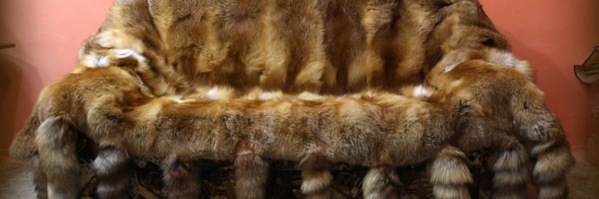 Меховые покрывала и подушки из лисы (Италия)